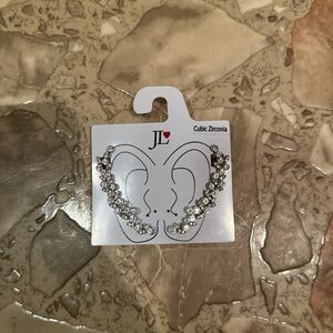 Cubic Zirconia Silver Earrings Cuff